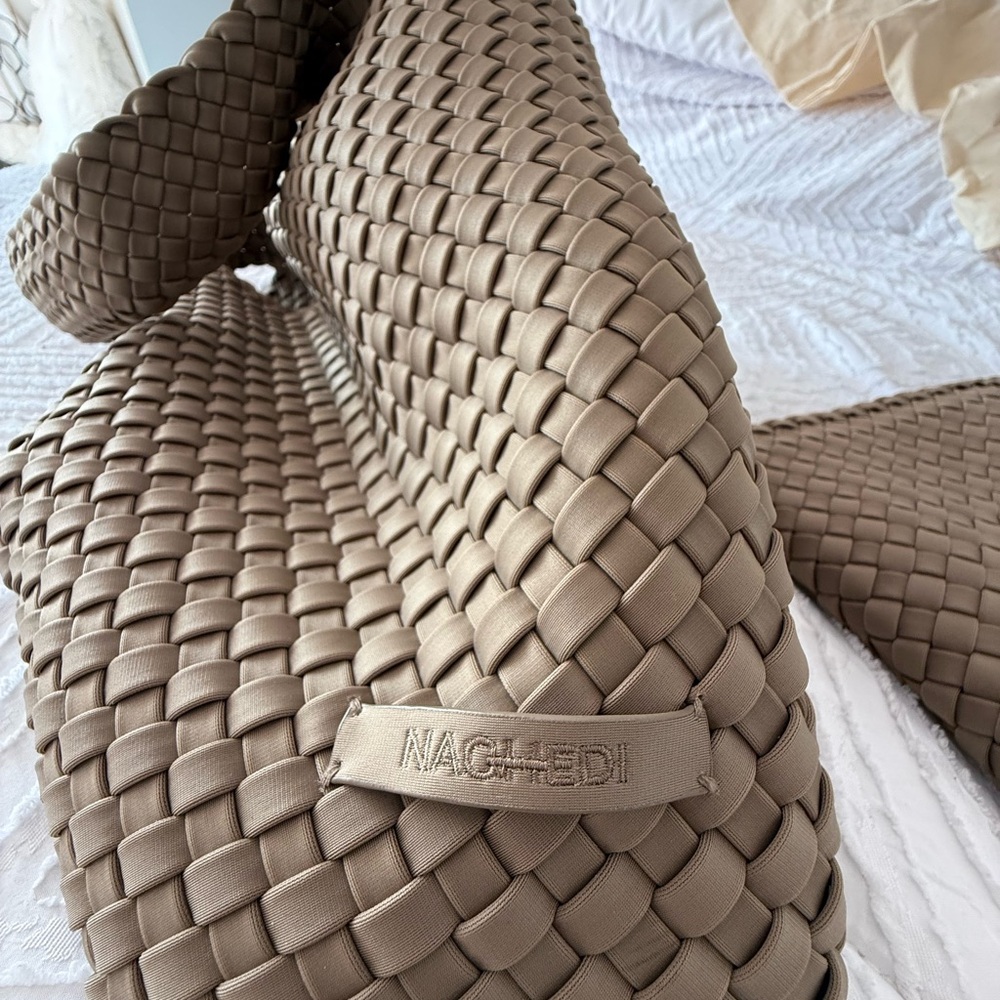 Naghedi Nomad Medium Hobo - Tan Woven Handbag